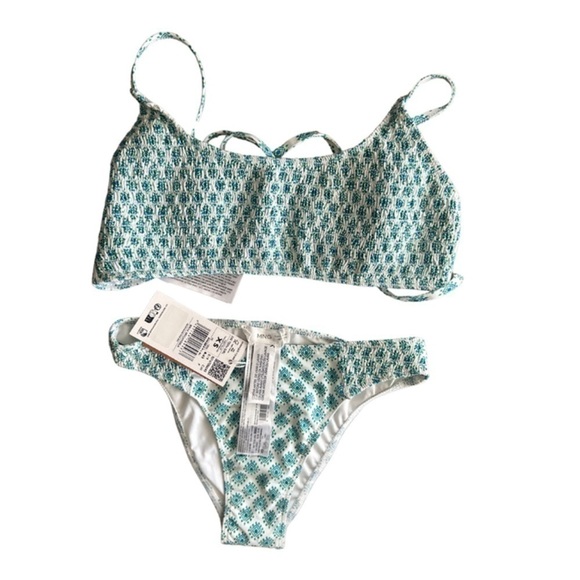 NWT Mango XS Geometric Green/Blue Bikini - Picture 4 of 7